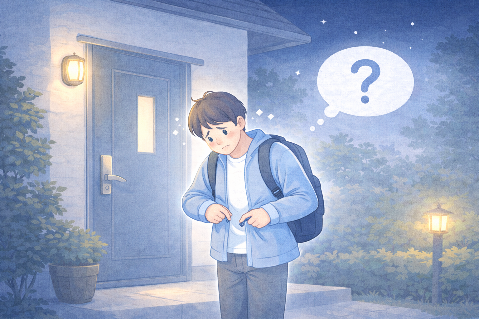 鍵を忘れて帰れなかった夜の情景