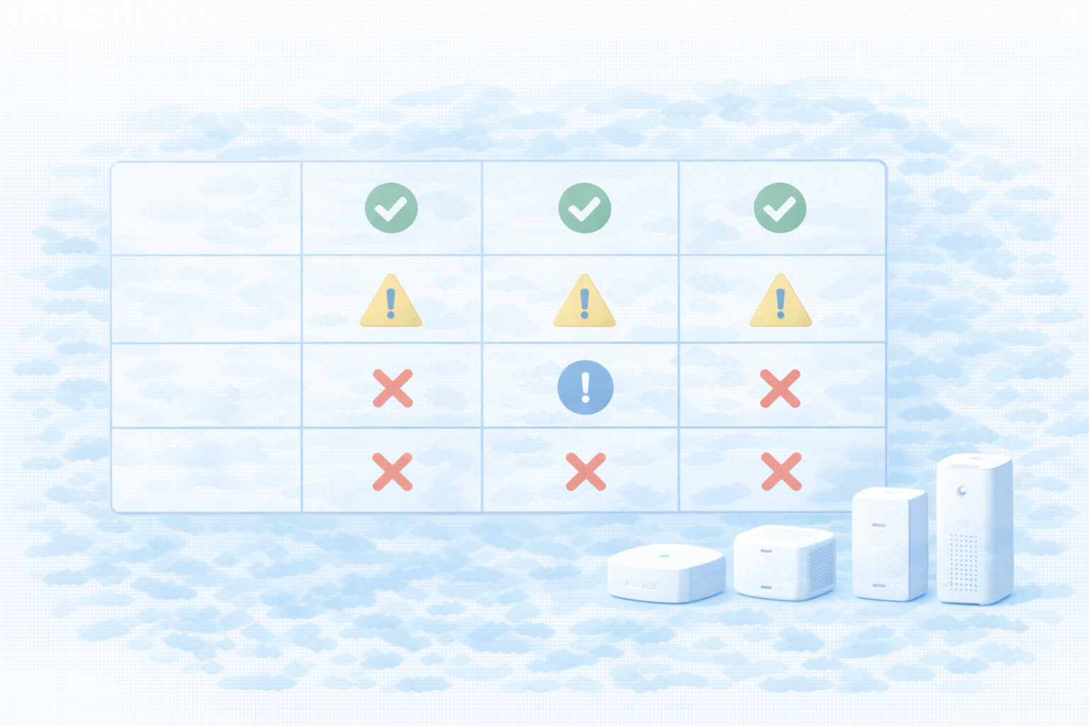 Hub 2 / Hub Mini / Matter Enabled / Hub 3 比較