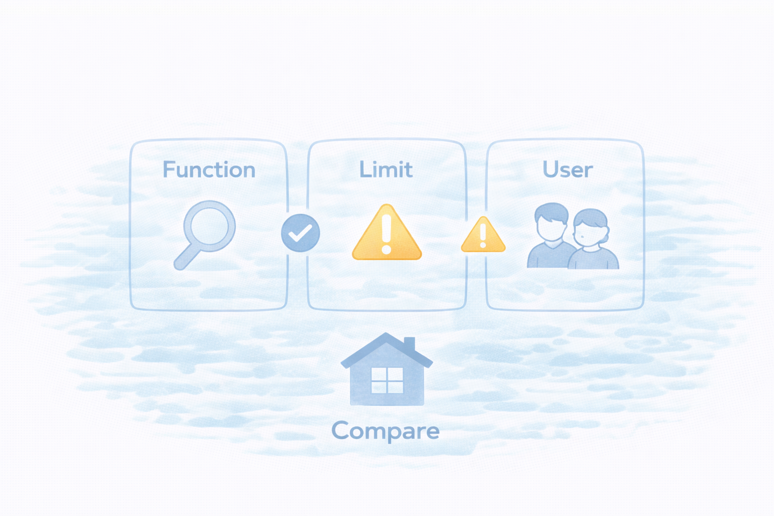 朝の自動化パーツ比較（機能×制約×対象）（図解）