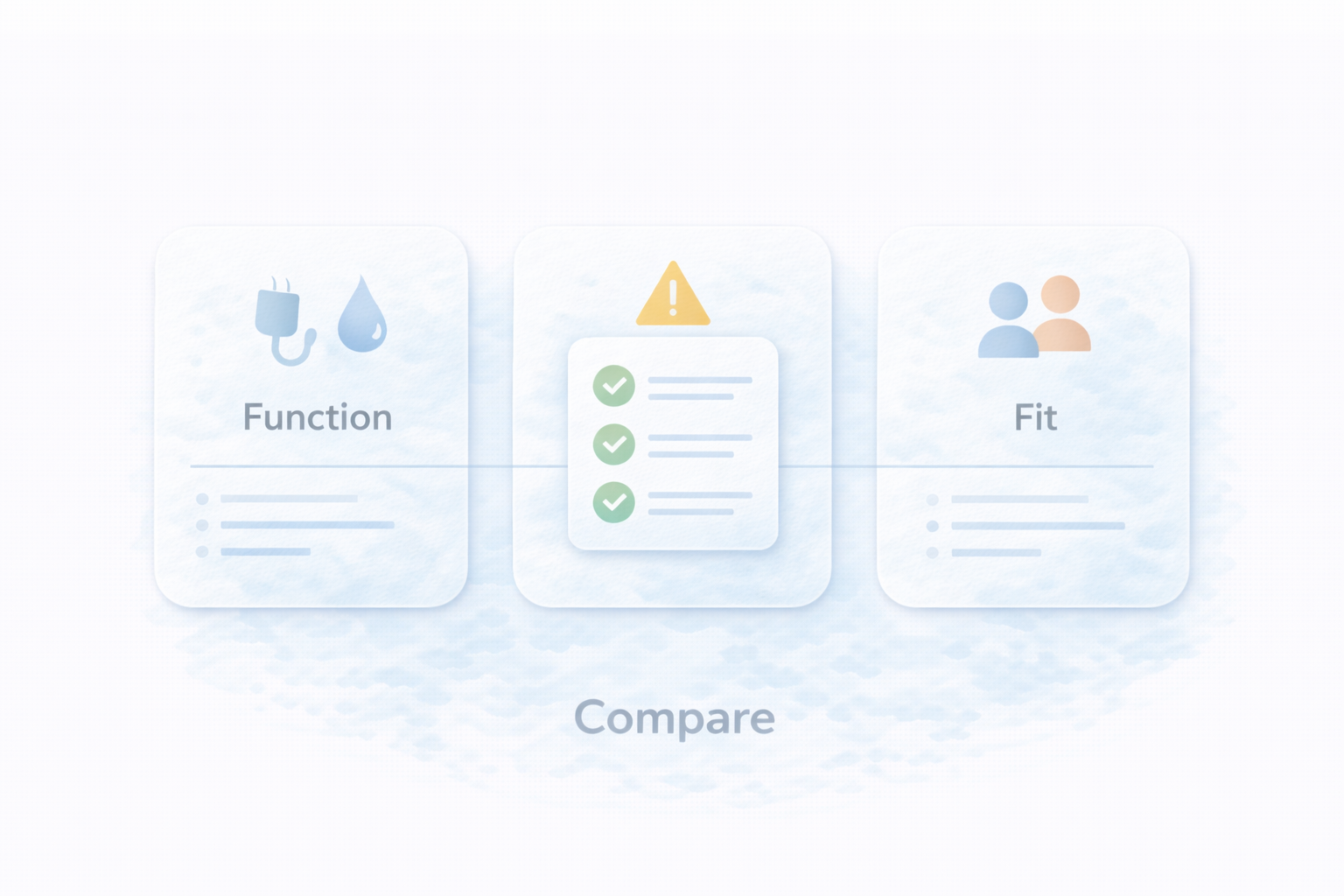 機能×制約×対象で比較する表のイメージ